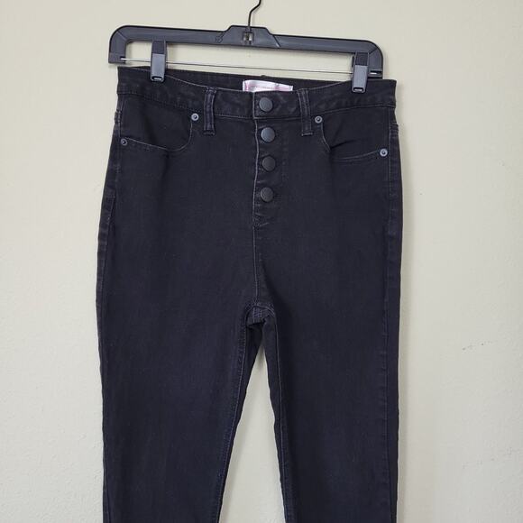 No Boundaries Womens Black Dark Wash High Rise Denim Skinny Jeans Size 11 - Picture 3 of 9